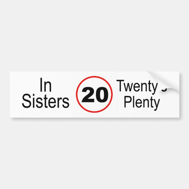 20's Plenty vitesse limite autocollant de pare-cho (Devant)