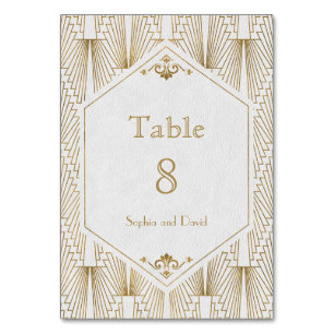20s rugissant Gatsby Art Déco NUMÉRO DE TABLE