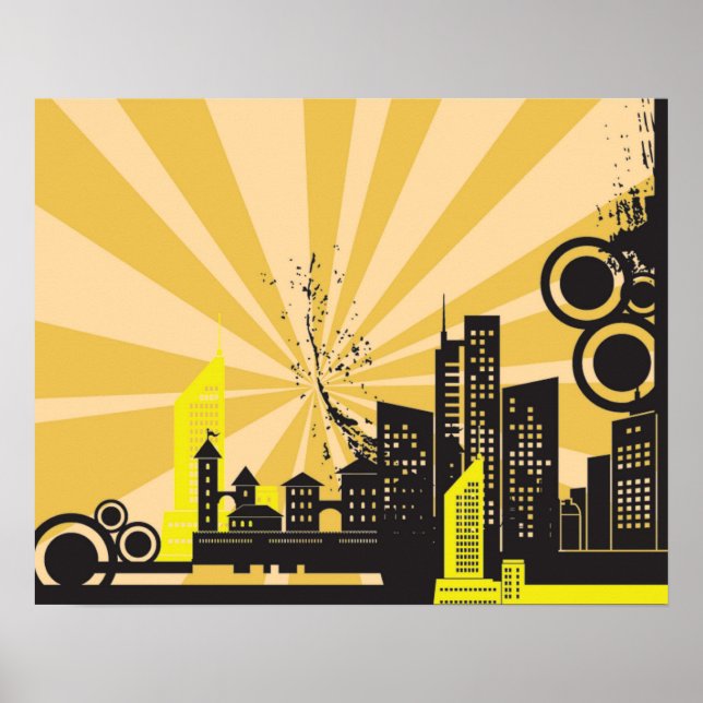 20x16 Abstrakte Stadtmauer Kunst Poster (Vorne)