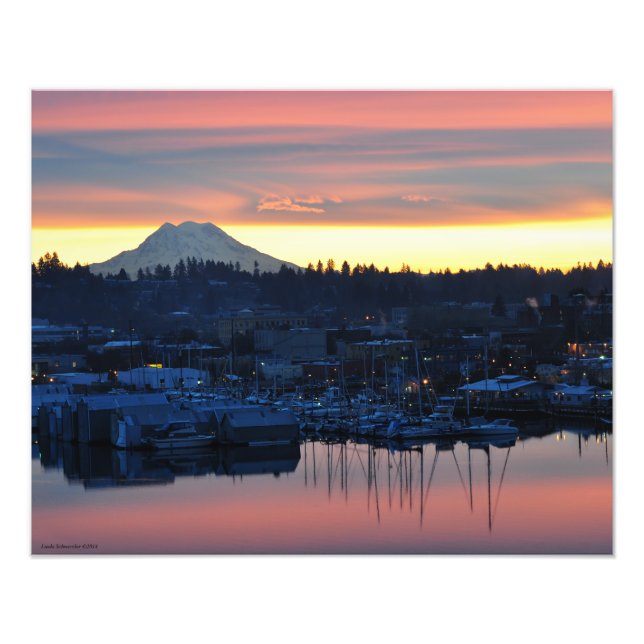 20X16 Rainier und Marina in Olympia, WA Fotodruck (Vorne)