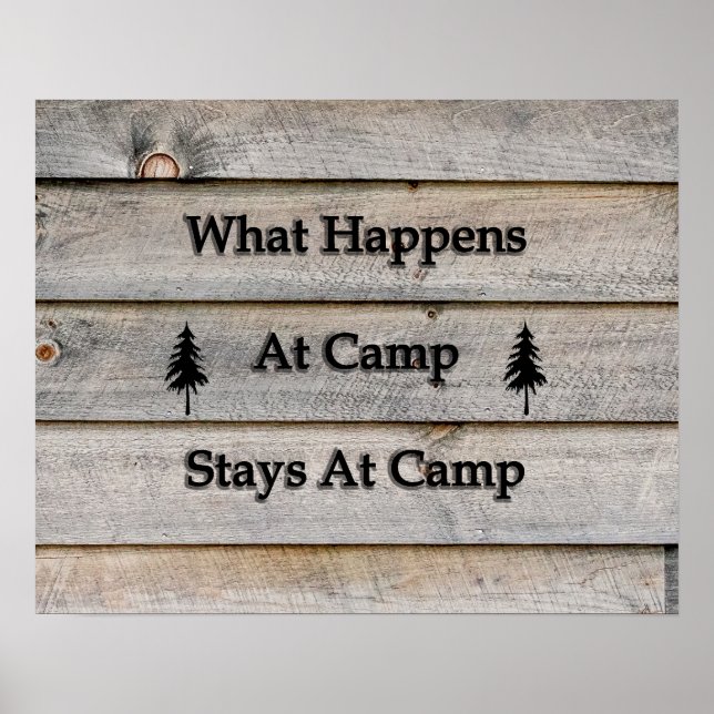 20x16 Was passiert im Camp bleibe am Camp Poster (Vorne)