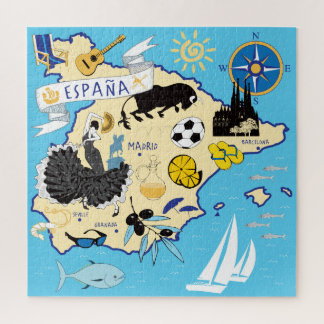 20x20 Karte von Spanien Puzzle für Colorblind Leut