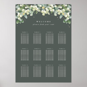 20x28" 12 Tische Sitzplan Poster für 10 Personen