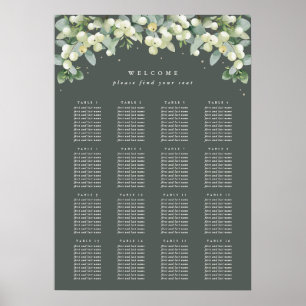 20x28" 16 Tische mit 10 Sitzen Chart Poster