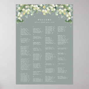 20x28" Alphabetische Sitzkarte für 150 Personen Poster