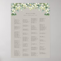 20x28" alphabetische Sitzordnung für 150 Personen