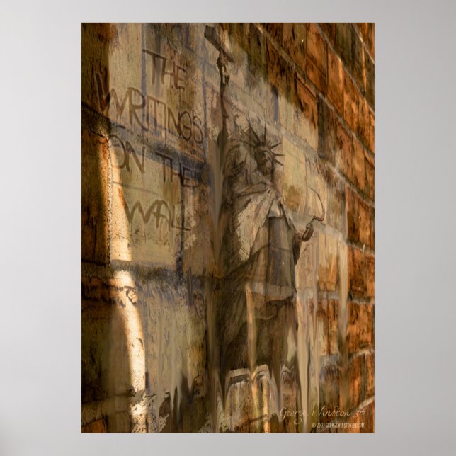 20x28 Poster politique "L'écriture sur le mur" (Devant)