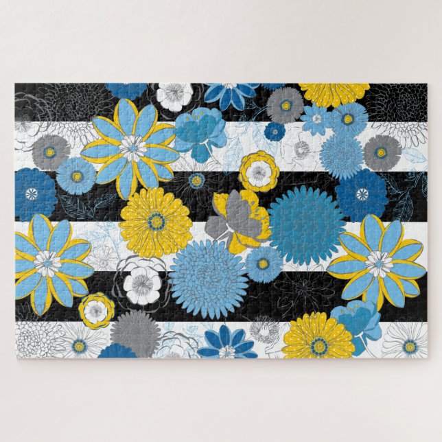 20x30 großes Blumenpuzzle für farbenblinde Mensche (Horizontal)