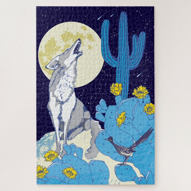 20x30 Howling Coyote Puzzle für Colorblinde (Vertikal)
