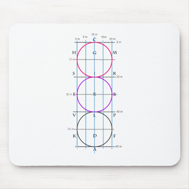 20x60m Dressage-Gericht ** Kreise ** Mousepad (Vorne)