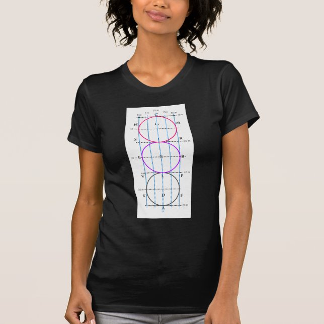 20x60m Dressage-Gericht ** Kreise ** T-Shirt (Vorderseite)