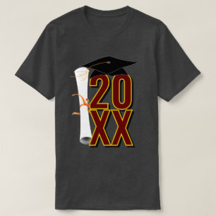 20XX Absolventenmütze und Diplom Abschlussfeier T-Shirt