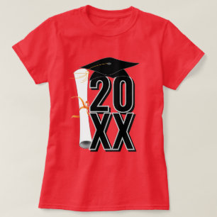 20XX Absolventenmütze und Diplom Abschlussfeier T-Shirt