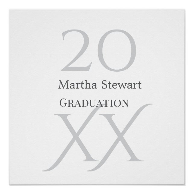 20XX bold le graduation name congrats school year  Poster (Vorderseite)