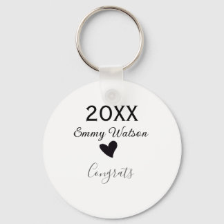 20XX bold letter congrats graduation name heart si Schlüsselanhänger