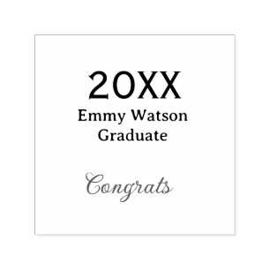 20XX fett gedruckter Buchstabe Gratulation Abschlu Permastempel