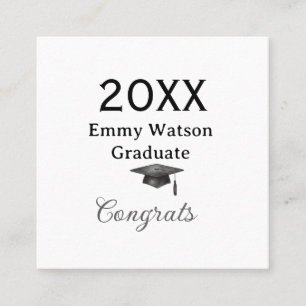 20XX fett gedruckter Buchstabe Gratulation Abschlu Quadratische Visitenkarte