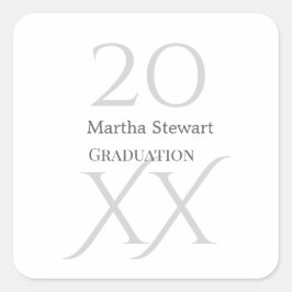 20XX fett le Abschlussname Gratulation Schuljahr  Quadratischer Aufkleber