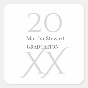 20XX fett le Abschlussname Gratulation Schuljahr Quadratischer Aufkleber