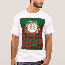 20XX Glückliches Neues Jahr! Schottland-Muster T-Shirt