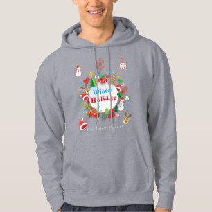 20XX Hallo Winterurlaub Symbole Muster Hoodie