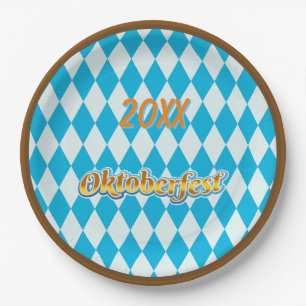 20XX Oktoberfest-Papierplatte Pappteller
