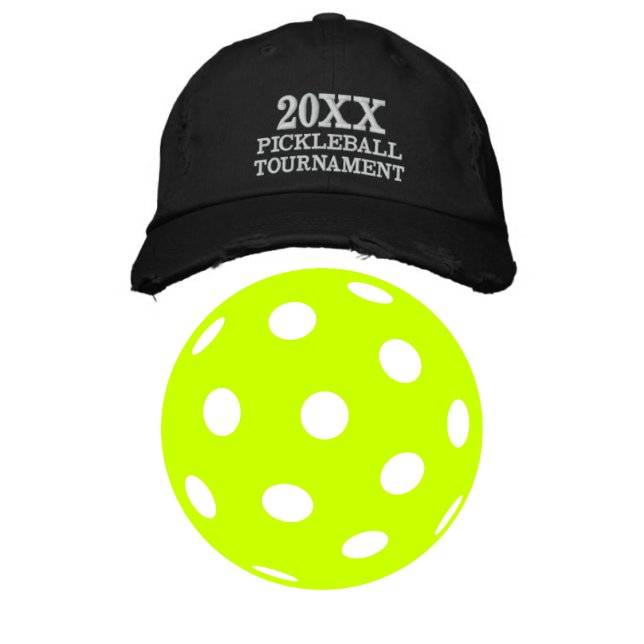 20XX Pickleball Turnier Black Baseball Hat Bestickte Baseballkappe (Von Creator hochgeladen)