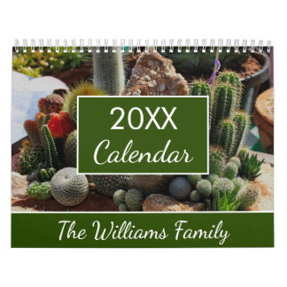 20XX Succulents Cactus Lovers Personalisiert monat Kalender