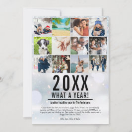 20XX Was für ein Jahr Familie Foto Collage Schnee  Feiertagskarte