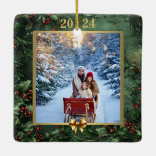"20XX Weihnachts-Foto-Erinnerungen: Foliage und Go Keramikornament