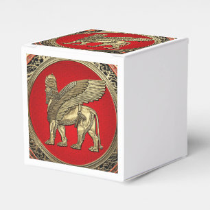 [210] Assyrian Winged Lion - Gold Lamassu Geschenkschachtel