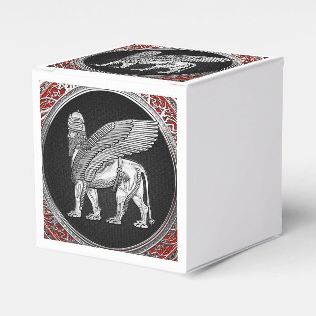 [210] Assyrian Winged Lion - Silver Lamassu Geschenkschachtel (Vorderseite)