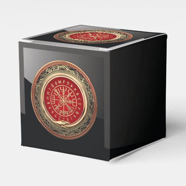 [210] Vegvisir - Viking Gold Magic Runic Compass Geschenkschachtel (Vorderseite)