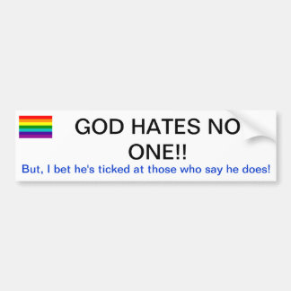 210px-Gay_flag_7_svg, GOTT HASST NIEMAND!! , Autoaufkleber