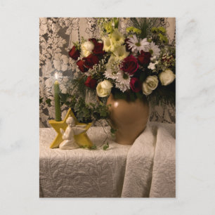 2162 Angel Vase Floral Still Life Postkarte