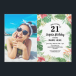 21. 18. 30. 40. Geburtstag Party Tropisches Foto Einladung<br><div class="desc">Tropical Aloha Luau Sommer Überraschung Party einladen. Perfekt für jedes Alter Geburtstagsparty. FÜGEN SIE EINFACH IHR FOTO HINZU UND ÄNDERN SIE DEN TEXT,  UM IHR PARTY . Rückdruck im Lieferumfang enthalten</div>
