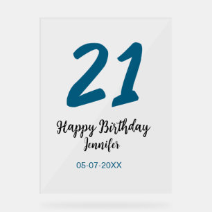 21 ans audacieux lettre bleue simple minimum