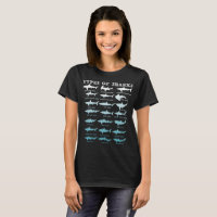 21 Arten Haifisch-Marinebiologie-T - Shirt