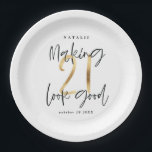 21 Aussehen gut Gold Geburtstagsparty Pappteller<br><div class="desc">21 Aussehen gut Gold-Effekt Geburtstagsparty-Teller. Modernes grafisches Party-Design.</div>