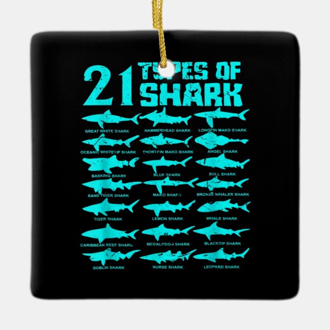 21 Biologische Geschenke für Haiarten Keramikornament (Vorderseite)