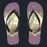21. Brass & Iolite Hochzeitstag Flip Flops<br><div class="desc">Ich entwarf diese Flipflops für sie,  die ihrem 21. Hochzeitstag gewidmet sind,  mit einem Nicken an die traditionellen Geschenke aus Jolithstein und Messing,  um ihren Meilenstein in diesem wunderbaren,  originellen Design zu markieren.</div>