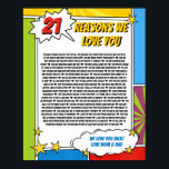 21 Dinge, die wir über Sie Liebe, 21. 30. Comic Bu Poster<br><div class="desc">entwickelt von Künstlerisch Apples Limited</div>