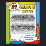 21 Dinge, die wir über Sie Liebe, 21. 30. Comic Bu Poster<br><div class="desc">entwickelt von Künstlerisch Apples Limited</div>