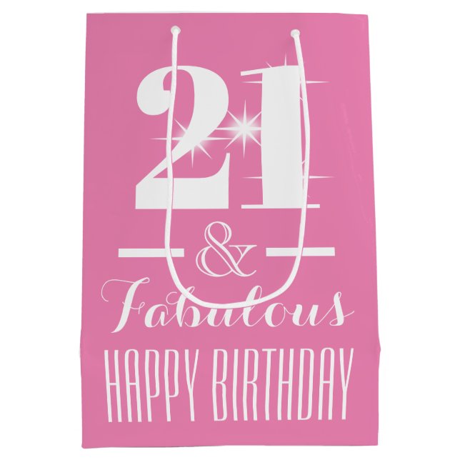 21. Erstes Pastellrosa zwanzig Mittlere Geschenktüte (Rückseite)