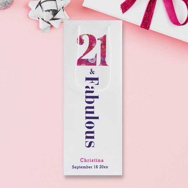 21 et Fabuleux 21e Sac cadeau de vin Anniversaire (Créateur téléchargé)