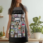 21 Foto Collage Grid mit dem Namen schwarz Schürze<br><div class="desc">Nutzen Sie bis zu 21 quadratische Fotos, um ein einzigartiges und persönliches Geschenk zu kreieren. Für optimale Ergebnisse schneiden Sie Ihre Fotos vor dem Hochladen in Quadrate. Dieses trendige Layout mit einem Platz für zusätzlichen Text oder ein Monogramm umfasst saubere Linien und ein modernes Gitter. Wenn Sie die Bilder anpassen...</div>