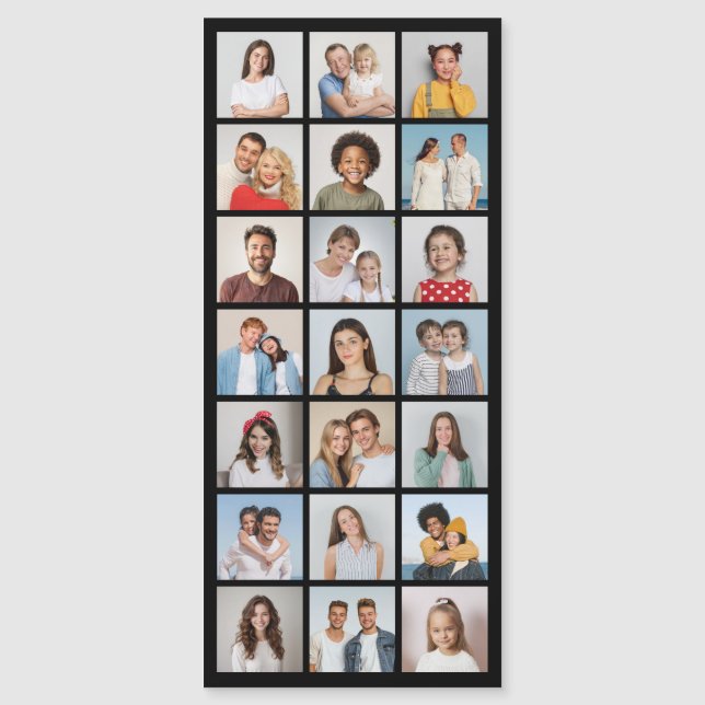 21 Fotocollage bearbeitbare Farbdünne Magnetkarte Magneteinladung (Vorderseite)