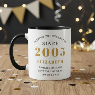 21. Geburtstag 2005 Namen hinzufügen Elegant Tasse