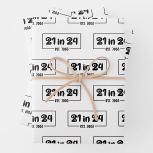 21. Geburtstag 21 im 24. Est 2003 Geburtstag Geschenkpapier Set