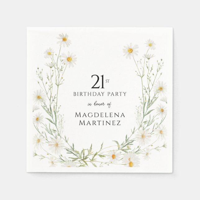 21. Geburtstag April Geburtsmonatsblume Serviette (Vorderseite)